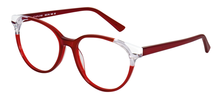 FRANK+FREI Damen-Kunststoffbrille (FRANK+FREI 4274 2150 rot/kristall weiß 52-16) Damen-Kunststoffbrille aus der Kollektion 'FRANK+FREI'