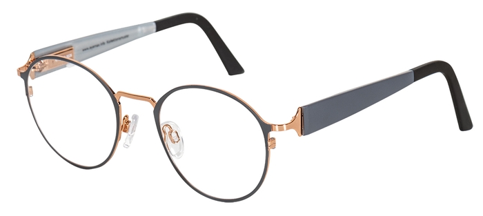 eyemax Unisex-Metallbrille (eye:max 5163 0026 rose gold shiny/anthracite 48-20) Unisex-Metallbrille aus der Kollektion 'eyemax'