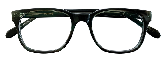 H3INZ Unisex-Kunststoffbrille (H3INZ 9117 Hansaring 7082 dunkelgrün muster 51-18) Unisex-Kunststoffbrille aus der Kollektion 'H3INZ'