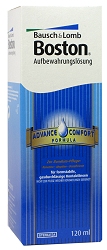 Bausch & Lomb Boston Advance Aufbewahrung 120 ml (Bausch & Lomb, 8217) Aufbewahrungslösung für formstabile, harte Kontaktlinsen
 
- komfortabel und effizient
- ausgezeichnete Desinfektionswirkung
- Reduktion von Lipid- und Proteinablagerungen auf der Linsenoberfläche durch die Bildung einer Schutzschicht
- hoher Tragekomfort durch gute Benetzungseigenschaften