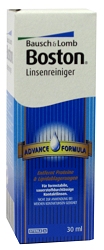 Bausch & Lomb Boston Advance Reiniger 30 ml (Bausch & Lomb, 8216) Oberflächenreiniger für formstabile, harte Kontaktlinsen
 
- mit reibungsaktiven Partikeln (Vorsicht bei oberflächenbeschichteten KL!)
- mit zusätzlichem lipidspezifischem Tensid
- Entfernung auch von hartnäckigen Ablagerungen