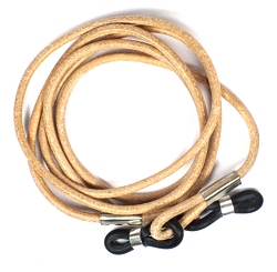  Brillenband Leder natur Brillenband aus Leder, zum Umhängen der Brille. Wird mit Gummischlaufe am Bügel befestigt.
