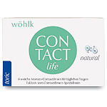 Wöhlk Contact life toric, 6er-Pack (Wöhlk) Weiche Kontaktlinsen für den monatlichen Austausch.
 
- hohe Wasserbindung
- auch für trockenere und empfindlichere Augen geeignet
- hohe Reißfestigkeit
- integrierter UV-Schutz
- gleichbleibende Sehschärfe auch bei längeren Tragezeiten durch optimale Wasserbindung
 
Tragemodus: Tagestragen
 
Verträglichkeitstests: halbjährlich
