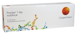 Cooper Vision Proclear 1-day multifocal, 30er-Pack (Cooper Vision) Weiche Kontaktlinsen für den täglichen Austausch.

- hohe Wasserbindung für langanhaltenden Komfort
- gleichmäßige Benetzung, stabiler Tränenfilm
- geringe Ablagerungsneigung
- auch für trockene Augen geeignet

Material: omafilcon A (nicht ionisch)
Wassergehalt: 60%
Dk: 25
Dk/t: 28

Tragemodus: Tagestragen
Verträglichkeitstests: halbjährlich