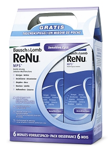 Bausch & Lomb Renu MPS 6-Monatspack 6x 240 ml / 6 KL-Behälter (Bausch & Lomb, 16029) - sanfte, aber dennoch wirksame Lösung für empfindliche Augen
- für alle weichen Kontaktlinsen inklusive Silikon-Hydrogel-Linsen
- Kombilösung zum Reinigen und Aufbewahren weicher Kontaktlinsen
- Befeuchteen
- Reinigen
- Desinfizieren
- Benetzen
- Abspülen
- Aufbewahren
